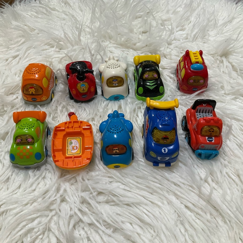 Lof of 10 Vtech Go Go Smart Wheels Vehicles/ Trailer Interactive